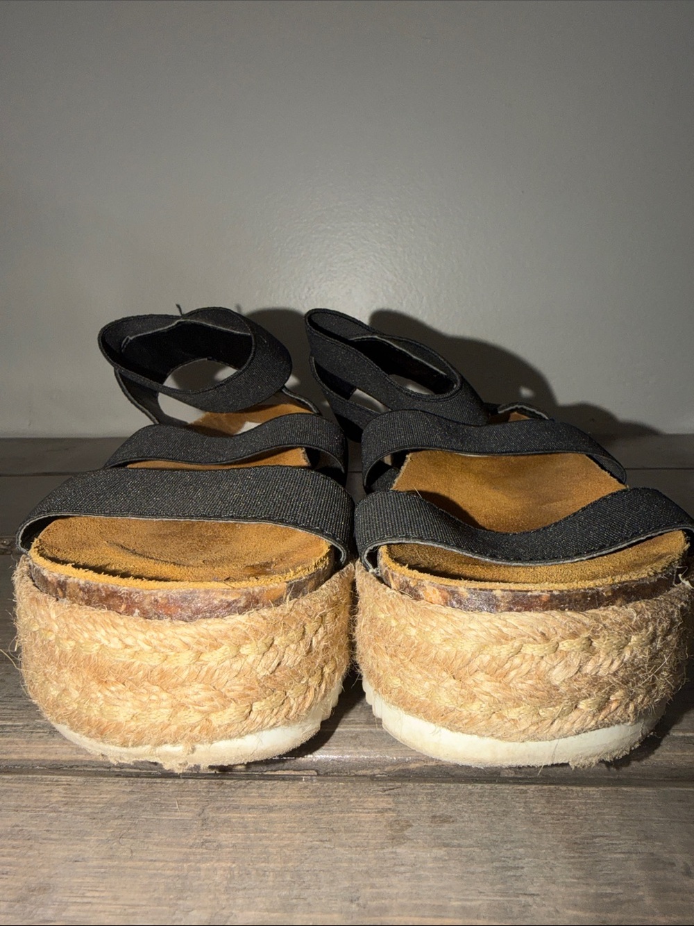 Steve Madden Black Bandi Platform Wedge Sandals - Picture 9 of 10